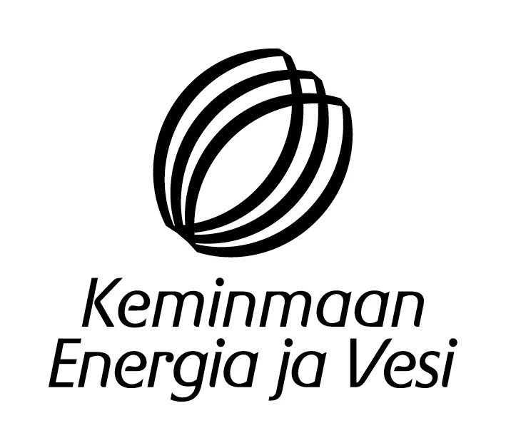 Pystymallinen logo mustavalkoisena